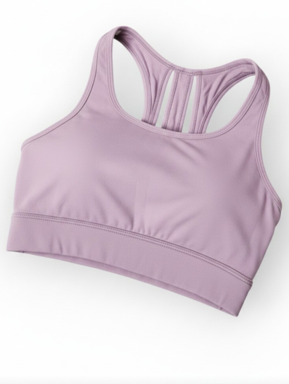 NVGTN Dusty Purple Strappy Back Sports Bra Extra Small | Padded Activewear Top